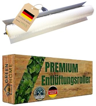 Green Home Entlüftungsroller 50 cm – Profi Stachelwalze mit 31 mm Stacheln & Spritzschutz – Luftblasen-Entferner für Epoxidharz, Estrich & Ausgleichsmasse | Lösungsmittelbeständig | Profi Qualität