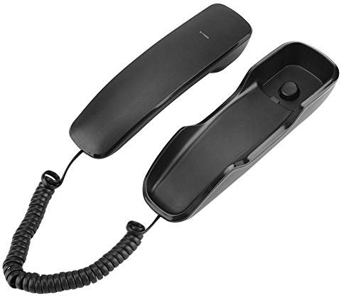 A061 Telefono a parete, numero con cancellazione del rumore Ricomposizione telefono fisso a parete Tastiera incorporata nel ricevitore Supporto Mute/Pausa Telefono a parete a linea singola(Nero)