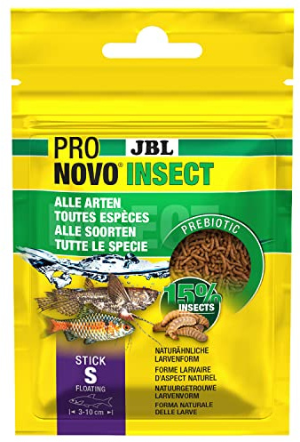 JBL PRONOVO INSECT STICK, Futter für alle Aquarienfische von 3-10 cm, Fischfutter-Sticks, Größe S, 20 ml