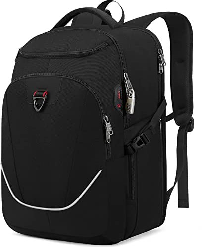 Della Gao Laptop Rucksack Herren,Rucksack Damen mit 17 Zoll Laptopfach,Anti Diebstahl Wasserdichter Rucksack Schul Schwarz mit USB Loch für Arbeit,Uni,Business, Reise,Outdoor (Schwarz)