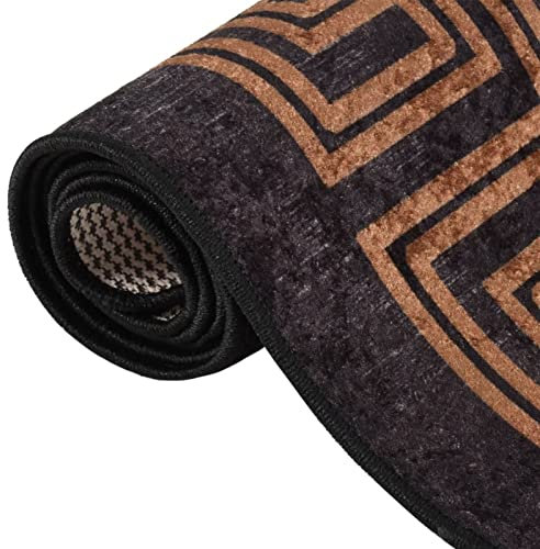 Tidyard Teppich Waschbar Bodenmatte Teppichläufer Fellteppich Webteppich Handwebteppich Wohnzimmerteppich Schmutzfangmatte Stufenmatten Tepiche Flur Teppich rutschfeste 80 x 150 cm (L x B)
