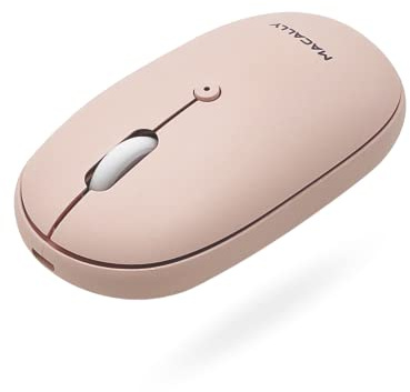 Macally Ratón Bluetooth inalámbrico, conexión fuerte, silencioso, cómodo, recargable, para MacBook Air/Pro, Mac, iMac, Apple iPad, mouse inalámbrico para laptop, PC con Windows y escritorio