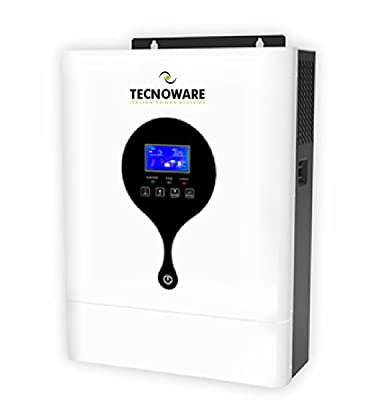 Tecnoware Power Systems - Hybrid Solar-Wechselrichter 3500VA, Reine Sinuswelle, MPPT 120V-450V, Integriertes Batterieladegerät, Kontinuierliche Stromversorgung, USB/RS232 Schnittstelle, Weiß, 3500VA