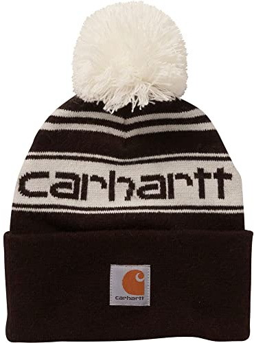 Carhartt CB8985 Kindermütze mit Bommel, Einheitsgröße, Tawny Port