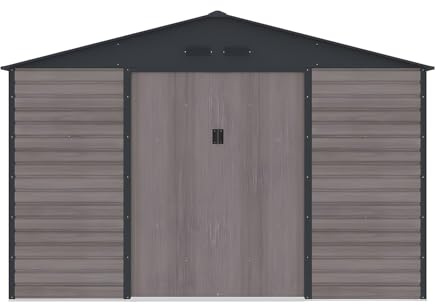 Venta-unica - Gartenhaus aus verzinktem Stahl in Holzoptik ADELMO - grau - 10,98 m¶Ã ½