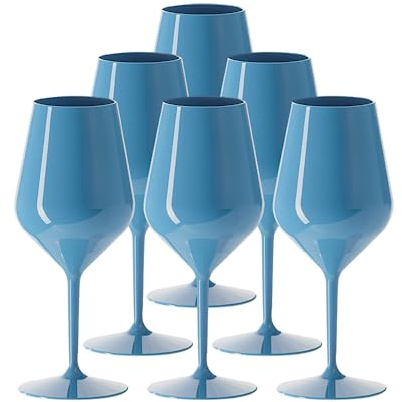 SPARKLERS CLUB Verre à Vin Incassable 47 cl Tritan Bleu Lot de 6 | Tritan Haute Transparence, Made in France, 350 Lavages Lave-Vaisselle, Résistant -20°C à +100°C, Sans BPA, Certification CE