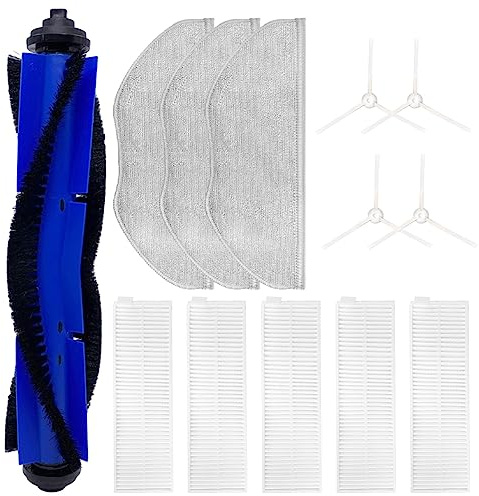 Pièces de Rechange pour Tefal Rowent pour X-plorer 95 RG7975WH RG7987 Robot aspirateur et Balai à Franges pour Combo, 4 brosses latérales, 5 filtres, 3 serpillères, 1 Brosse Principale