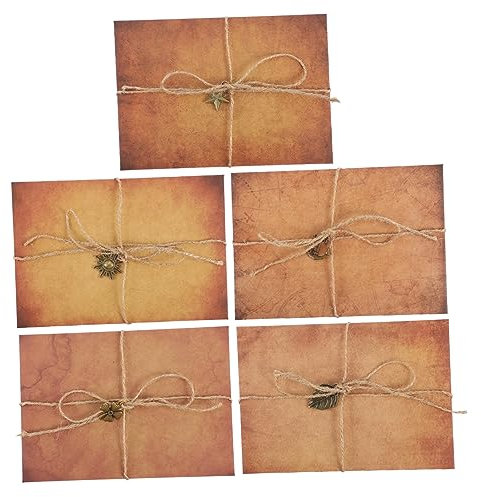 MAGICLULU 5set Vintage Letter Paper Envelope Aged Paper Retro Writing Stationery Blessing Envelope