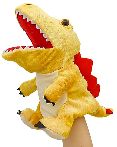 lilizzhoumax Stegosaurus Kuscheltier, Simuliertes Tier Dinosaurier Handpuppe aus Plüsch, Kawaii Niedliches Rollenspiel, interaktives Früherziehungsspielzeug für Kinder, Geschenk für Freunde und Kinder