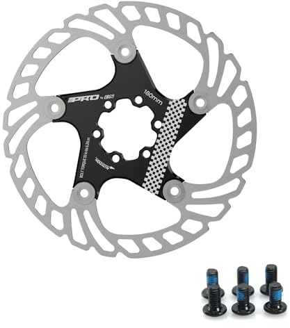 Yongness Fahrrad Bremsscheibe 160mm 180mm 203mm Fahrradscheibe Bremsscheibe Schwimmender Bremsrotor Geeignet für Rennräder, Mountainbikes, MTB, BMX (Schwarz, 180mm)