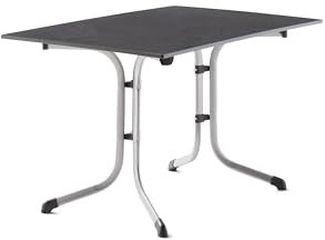 möbelando Klapptisch >Boulevard< in Schiefer anthrazit, vivodur ® - 120x73x80cm (BxHxT)