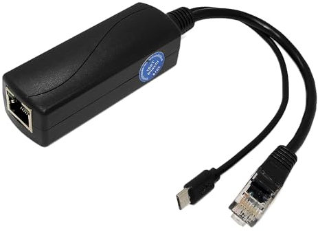 REVODATA 2.5G Micro USB PoE Splitter 5V/2.4A, PoE to Micro USB 5V/2.4A 12W Output, 2.5Gbps Gigabit Ethernet Comply IEEE802.3af/at, Plug and Play for Smart Home