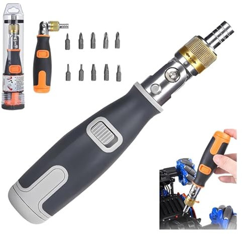 10 in 1 Multi-Angle Ratchet Screwdriver Professional Tools, 180° Multi-Angle Rotation Screwdriver, Multi Bit Screwdriver,A Great Screwdriver Solves Most Repair/Disassembly Problems (Grey)