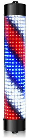 Luz De Poste De Barberos Led Al Aire Libre Poste De Peluquería Al Aire Libre Luz Giratoria Peluquería Peluquería Letrero De Peluquería Montaje En Pared Rayas Iluminadas Giratorio Iluminador Salón Ti