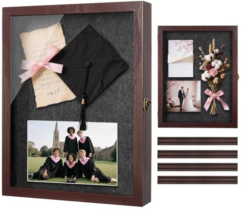 11X14 Shadow Box Frame with Slot, Medal/Challenge Coin Display Case, Wedding Keepsake/Pet Memorial/Baby Shadow Box, Best Bridal/Engagement/Wedding Registry/House Warming Gifts for Couple, Bride, Groom