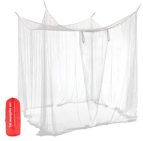 Hillylolly Moskitonetz Outdoor für doppelbetten/einzelbett, Fliegennetz Bett, Insektenschutz Netz Outdoor ohne Eingang, Moskitonetz Rechteckig 200x200x220cm für Camping (DREI Türen)