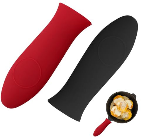 2 Pcs Hot Handle Holder, Heat Resistant Pan Handle Covers Silicone holder for Cast Iron Pan, Silicone Pan Handle Covers, Skillets Non-Slip Potholder Heat Resistant Sleeve for Cast Iron Skillet