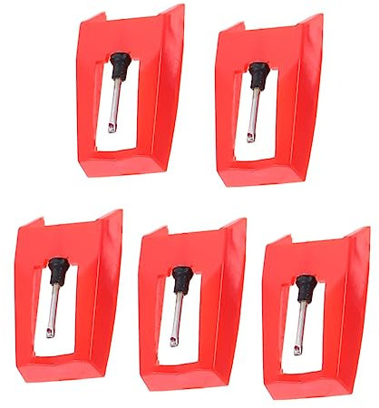 ifundom Puntine Per Giradischi in Alluminio Rosso, Stilo Sostitutivo Per Giradischi e Fonografo, Confezione Da 5 Pezzi Per Sostituzione Aghi Vinile e Musica Chiara