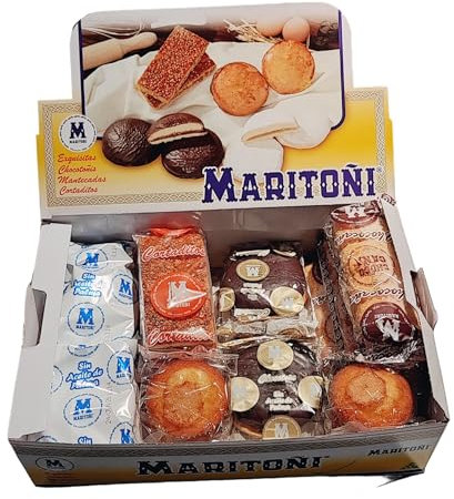 Maritoñi Gran Surtido Sabores de Granada - Pack Degustación Variado: Maritoñis, ChocoToñis, ChocoCañas, Cortadillos y Magdalenas - Caja de Repostería Tradicional para Desayunos, Meriendas y Regalo
