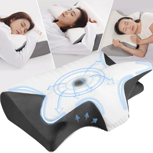 Cuscino Cervicale per Alleviare il Dolore a Collo, Schiena e Spalle - per Chi Dorme sul Fianco, a Pancia in Giù e sulla Schiena - Il Sonno Migliore della Tua Vita Inizia da Qui,cuscino cervicale per