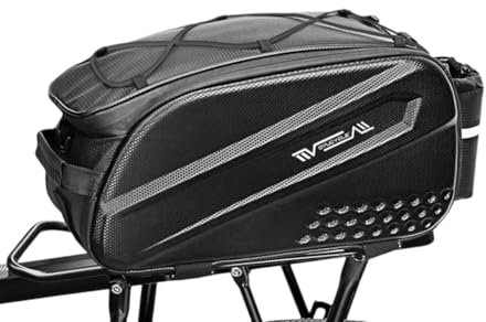 TIAASTAP Fahrradtasche für Gepäckträger | 12L Hartschalen-Fahrradkoffer Wasserfest & Reflektierend | E-Bike & Fahrradzubehör | Satteltasche hinten Gepäckträgertasche