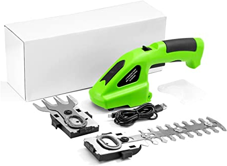 Cortasetos, Cortasetos eléctrico 2 en 1, Cortador de setos inalámbrico de 3,6 V, cortacésped portátil con una Sola Mano, cortacésped de jardín