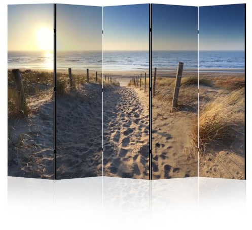 LUMASOUL Paravent Raumteiler Innen beidseitig Bedruckt 225x172 cm | 5 teilig doppelseitig mit Motiv, neutrale Rückseite, faltbar, freistehend und dekorativ, als Trennwand für Wohnräume