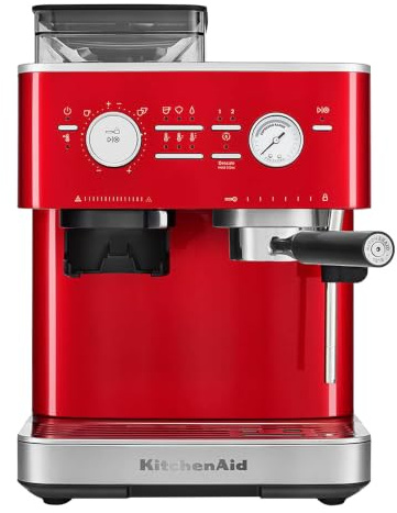 KitchenAid Semi-Automatic Espresso Machine, Integrated Conical Burr Grinder, 15-Bar Pump, Smart Dosing Technology, Professional 58mm Portafilter, Steam Wand, 2.5L Water Tank, Candy Apple
