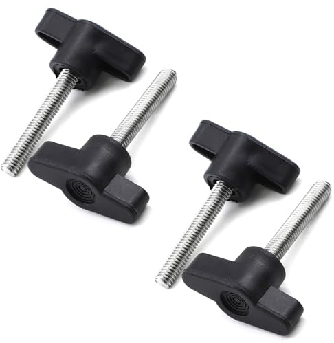 QZKJQDD 4 tornillos moleteados M5, M5 x 30 mm, acero inoxidable 304, botón de tornillo de sujeción en forma de T, mango para tornillos de pulgar, tornillo de mariposa M5, para intercambio rápido del