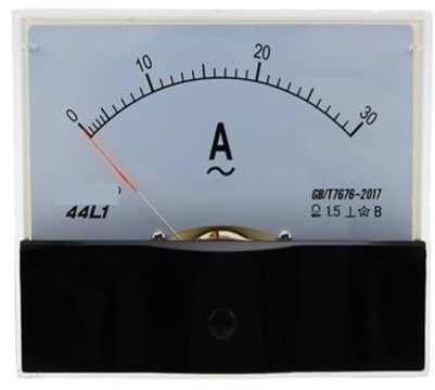 Amperometro analogico da 1 A, 3 A, 5 A, 10 A, 15 A, 20 A, 3 A, 5 A, 15 A, 20 A, 30 A, 50 A, 75 A, 100 A, 150 A, 300 A, 450 A, 500 A(2A)