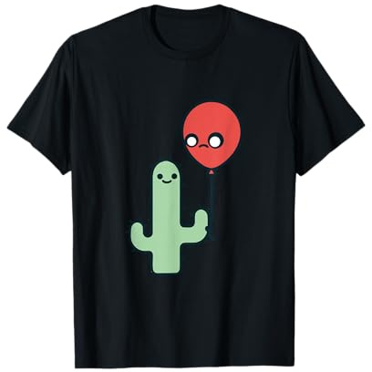 Gli opposti attirano Il Cactus Palloncino Stile Kawaii Arte vettoriale Maglietta