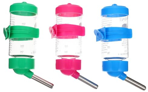 Veemoon 3pcs Hamster Water Bottles for Small Pets with 80ml Capacity, Convenient Design and Easy to Use Pp Material Cage Water Bottles Suitable for Household Pet Supplies Random Color