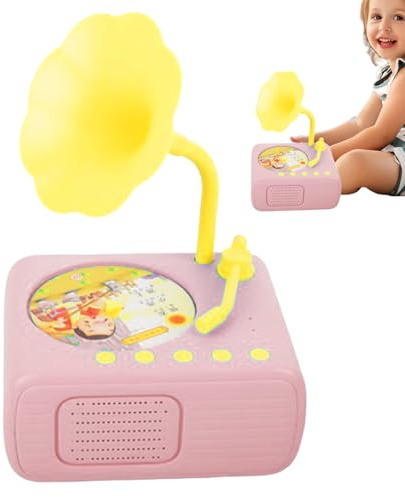 Grammofono - Giocattoli audio interattivi per bambini, strumento di apprendimento vintage | Lettore audio educativo con 96 carte di storia per e ragazze, educazione precoce, allenamento 'udito