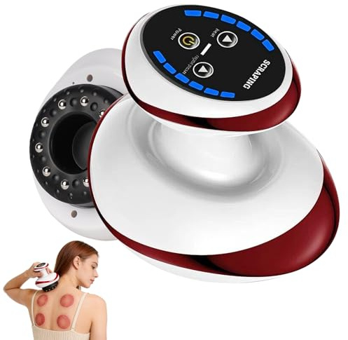 Vacuvia - Masajeador de celulitis 4 en 1, dispositivo de drenaje linfático con ventosaterapia de vacío y gua sha eléctrica, ventosaterapia eléctrica para reafirmar la piel y la circulación sanguínea