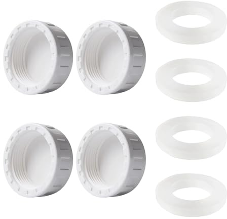 4 PCS Drain Blanking Cap with Washer Set,32MM/1.25'' Blanking Cap for Washing Machine,for Kitchen,Dishwasher,Bathroom Plumbing