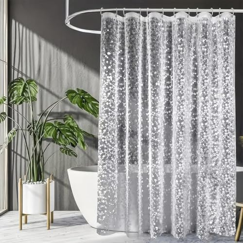 180 x 200 cm Shower Curtains for Bathroom, 3D Effect Pebble Shower Curtain