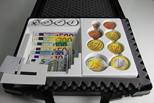 Euro - Rechengeld, magn. 37 Scheine / 57 Münzen / 6 Rechenzeichen im Koffer
