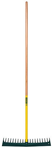 Leborgne, Râteau Polymère 60 dents Duopro, Bois certifié 100% PEFC, Réglette angulée, dents latérales renforcées, Douille conique, Manche bois PEFC grande longueur (180 cm), Fabriqué en France
