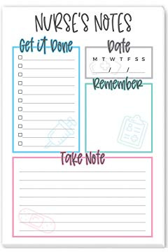 Tiny Expressions Nurse Notepads - 50 Tear-Away To-Do List Sheets on Durable Paper, Made in the USA - Nursing Planner & Desk Accessories - Appreciation Gifts for Nurses