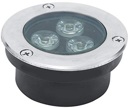 Ultradelgado Foco Empotrable En Suelo Terraza Jardín 3W Luz Led Suelo Exterior IP68 A Prueba de Agua Acero Inoxidable 304 Al Aire Libre, Césped, Piscina, Iluminación (Color : White, Voltage : 220V)