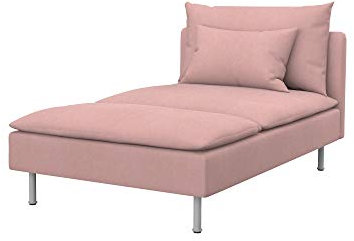 Soferia Überzug Kompatibel Mit SODERHAMN Recamiere Bezug Schonbezug Chaiselongue-Bezug Husse Einfache Reinigung Allergiefrei Wasserabweisend Majestic Velvet Rosa