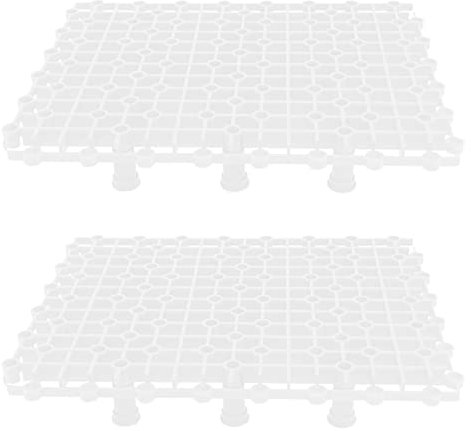 POPETPOP 1 Set Aquarium Divider Tray Grid Board Divider Separator Egg Crate Fish Tank Bottom For Mixed Breeding White