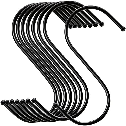 MgcTolBox Ganci a S, Ganci Appesi S a Forma di Ganci Pesanti Gancio per Cucina Bagno Camera da Letto Ufficio Giardino, Nero Grandi -125mm, 20 Pezzi