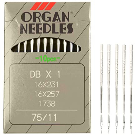 Trimming Shop Hochwertige Organ-Fuß-Nähmaschinennadeln, Größe 75/11, universell passend für die meisten Marken für Haushalt, Industrie-Nähmaschine, Silber (10 Stück)