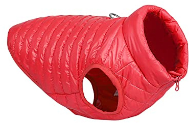 Reversible Hundemantel Winter Hundejacke Welpen Weste Kaltes Wetter wasserdichte Haustier Kleidung Winddicht Hund Schneeanzug Warme Gepolsterte Hundeweste Kleine Mittlere Hunde Daunenjacke Rot XS
