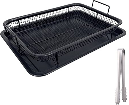 LYEAA BBQ Baskets Stainless Steel Outdoor Grilling Pan Non-stick High Temperature Bakeware Tools Air Fryer Accessories