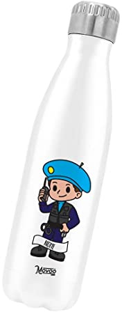 Borraccia Termica Bottiglia Termica Acciaio Inox 500ml Bottiglia Termica Made in Italy Ecologica 24 Ore Freddo & 12 h Caldo - Personalizzata con nome - Polizia Penitenziaria Uomo