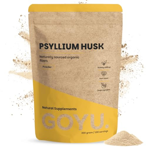 Cupplement Flohsamenschalen (Psyllium Husk) pulver Bio 300 gram - Vezel Flohsamenschalen-Fasernahrungsergänzung - Flohsamenschalen-Kapseln - Darmgesundheit - Vegan - Ohne Zusatzstoffe - Laborgeprüft -