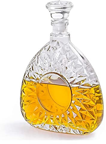 SHOUKAII Decanter for Whisky, Decanter for liquori, Decanter in Vetro con Tappo ermetico, Bottiglia Decanter for Whisky, Brandy, Scotch, Decanter Bourbon