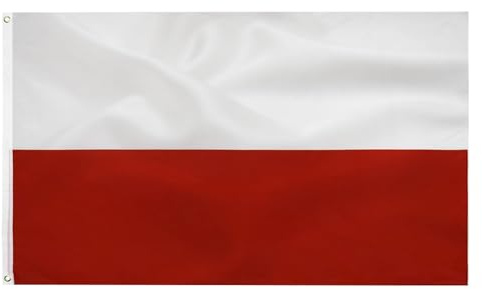 Polish flag Flaga polska 90 x 150 cm- Polnische Flagge Polyester leuchtenden Farben mit Messing-Ösen